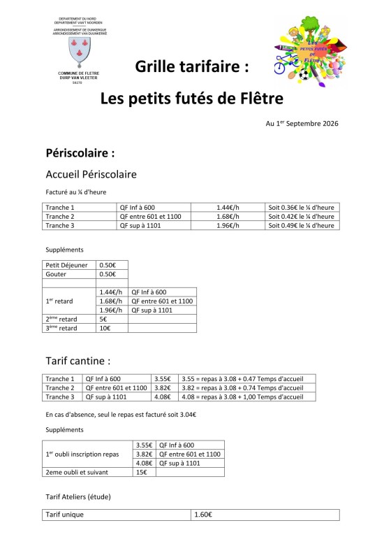 💶 Tarifs et réservations